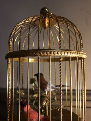 Reuge Swiss Antique Double Singing Bird Cage Automaton Automata FULLY 3