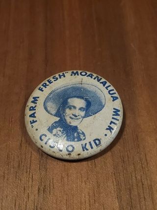 Rare Moanalua Milk Badge Pin Farm Fresh Cisco Kid Vintage