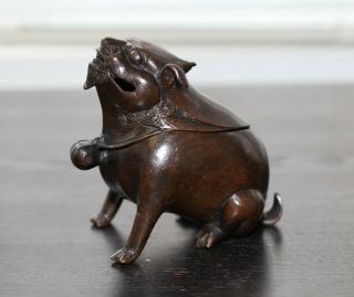 Antique Chinese Bronze Incense Burner,  Foo Dog,  17th Century,  Ming Dynasty,  Rare