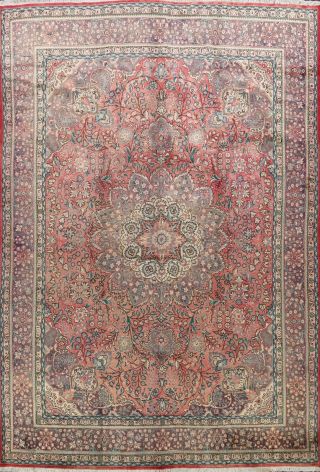 Floral Semi Antique Tebriz Hand - Knotted Area Rug Home Decor Wool Carpet 10x13 Ft