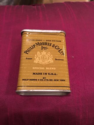 Antique Vintage Philip Morris Tobacco Tin Can