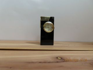 Vintage Swiss Made Rivo Flint/wick/fluid Lighter With Swank Clock