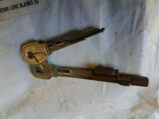 Vintage Burg Wachter Cylinder Lock Block With 2 Keys