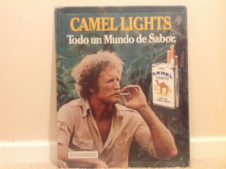 Rare Spanish Version 1984 Camel Lights Cigarettes Embossed Metal Sign 22 " X 17 "