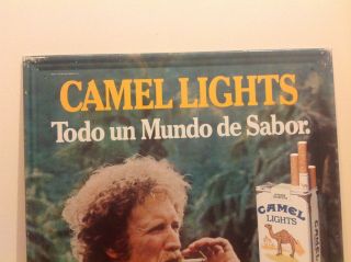 RARE SPANISH VERSION 1984 CAMEL LIGHTS CIGARETTES EMBOSSED METAL SIGN 22 