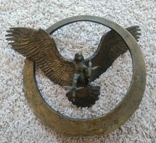 Vintage 1984 Wally Shoop Bronze Eagle Statue Numbered 619/1500 No Base