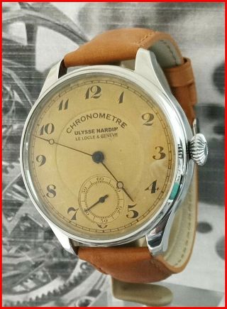 Antique Ulysse Nardin Le Locle Chronometer Fine 48mm Copper Dial Skeleton Watch
