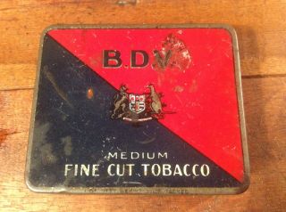 Early 1 Oz Bdv Tobacco Tin Australian