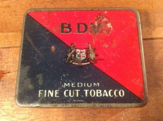 Early 1 Oz BDV Tobacco Tin Australian 2