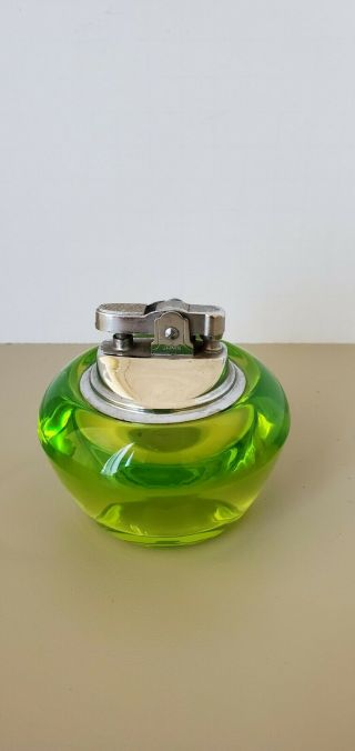 Vintage Viking Glass Vaseline Uranium Lighter