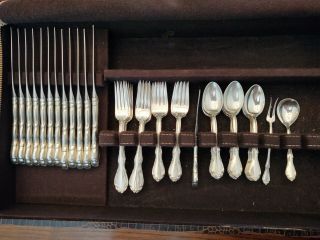 Towle Fontana Sterling Silver Flatware Service For 12,  Case