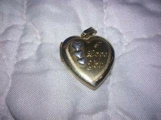 Vintage 14k Gf Heart Shape Photo Locket Pendant Gold Filled I Love You