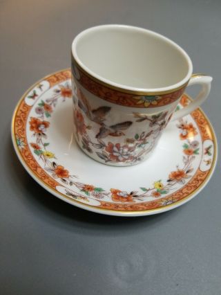 Vintage Vista Alegre Portugal Porcelain Espresso Cup And Saucer