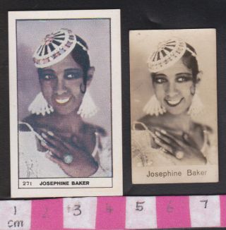 2 Cards Of Josephine Baker - Film And Folies Bergere Star.  1930 