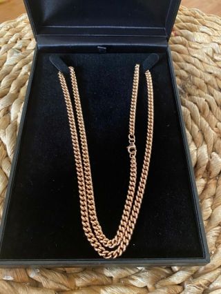 Men’s Women’s Vintage 14k Rose Gold Necklace Chain 24.  5” Estate Antique Cuban