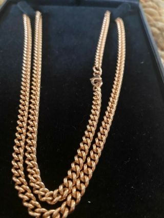Men’s Women’s Vintage 14k Rose Gold Necklace Chain 24.  5” Estate Antique Cuban 2