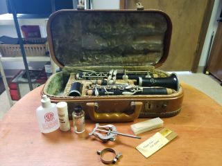 Vintage Normandy 4 Wood Clarinet W/noblet Case Special Complete
