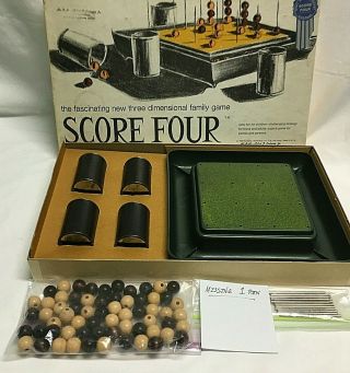 Vintage 1968 Score Four 3 Dimensional Strategy Family Game By Funtastic 400