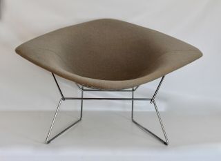 Knoll Bertoia Vtg Mid Century Modern Chrome Large Diamond Lounge Chair Dwr Metal