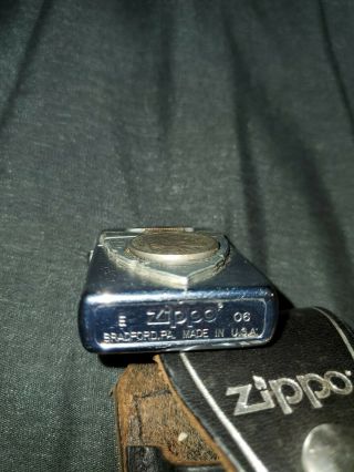 Vtg Zippo Lighter - Indian Head nickel M/see 3