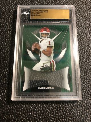 Kyler Murray 2019 Leaf Rookie Rc 1/1 Clear Green Production Proof Bgs Gem