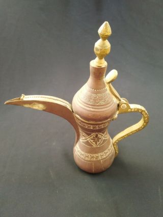 Small Vintage Copper Dallah Islamic Arabic Bedouin Coffee Pot 2
