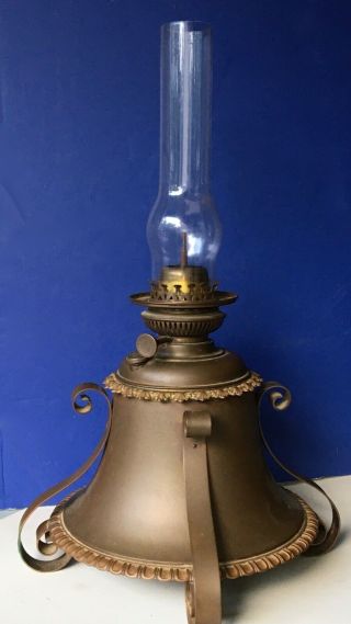 Vintage Brass Liberty " Bell " Oil/ Kerosene Table Lamp - Shaped Liberty