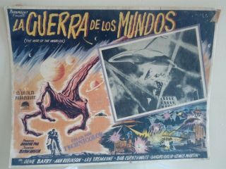 Vintage 1953 The War Of The Worlds Mexican Lobby Card (b) Vhtf
