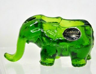 Kanawha Art Deco Dark Green Glass Elephant Ash Tray Ashtray