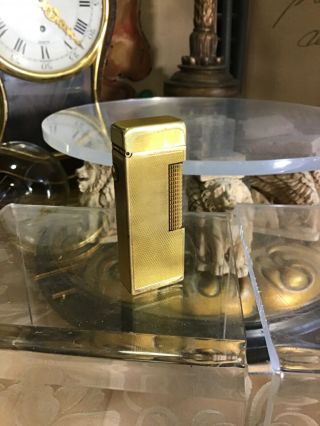 Vintage Dunhill Roller Gas Lighter Gold Patented Switzerland 24163