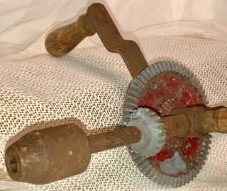 Vintage Hand Crank Shoulder Knee Drill A - 214 Made in USA Unbranded 16 
