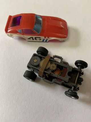 Vintage 1973 Aurora AFX Datsun 240Z Slot Car Red / White 46 IN PACKAGE RARE 2