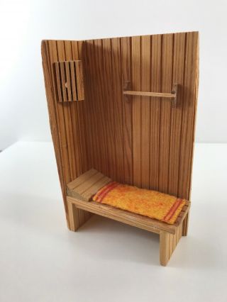 Vintage Lundby Sweden Dollhouse Sauna 3.  25” X 5.  25 Rare Collectible