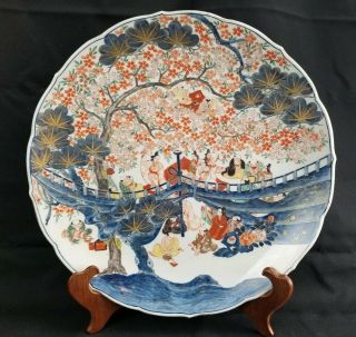 Rare Japanese Imari Charger Late Edo Early Meiji 19th Century 16 " Porcelain