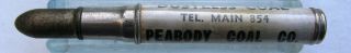 Vintage Bullet Pencil - Peabody Coal Co.  Springfield Illinois Il