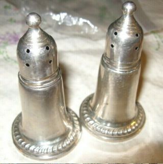 Vtg Empire Sterling Weighted Salt & Pepper Shakers 244 Gadroon Edge Hollowware 1
