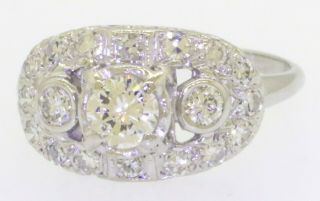Antique 14k Wg 1.  16ctw Vs Diamond Wedding/engagement Ring W/.  50ct Ctr.  Size 7.  75