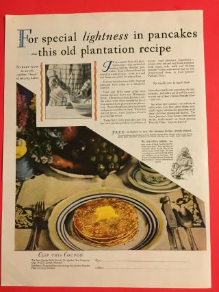 1929 Vintage Print Ad With Coupon Offer For Trial Package Of Pancake Flour