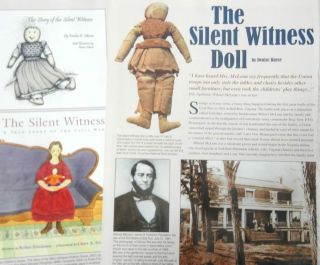 9p History Article - Antique Lula Mclean Civil War Silent Witness Rag Cloth Doll
