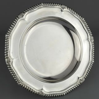 Antique Irish Solid Sterling Silver Plate / Salver / Tray.  Dublin,  1879.  666 G.