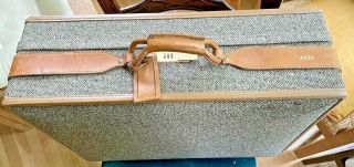 Vintage Hartmann Tweed Suitcase Luggage Leather Belting 25x19x8 Paisley Interior