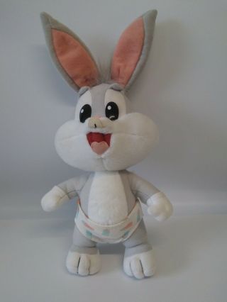 1995 Tyco Looney Tunes Lovable Baby Bugs Bunner Plush W/diaper Stuffed Toy