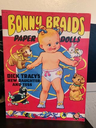Vintage Bonny Braids Paper Dolls Uncut By Saalfield Publishing 1951