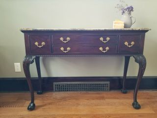 Stickley Chippendale Sideboard Credenza Server Console Hunt Board W/ Marble Top