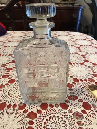 Vintage I.  W.  Harper - Clear Glass Decanter With Stopper.  Ships