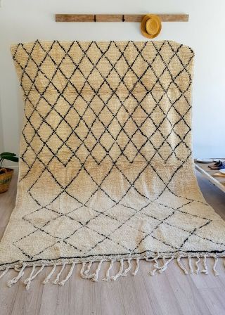 Vintage Moroccan Rug,  Handmade Wool Rug,  Authentic Beni Ourain Rug Berber Rug