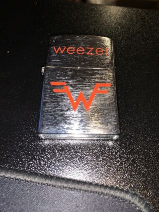Weezer Zippo Lighter Rare Rock Music Cigarette Blue Green Pinkerton