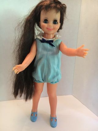 Vintage 1970 Ideal Mia Doll Ngh - 15 - H173 Growing Hair 16 " Brunette Crissy Family