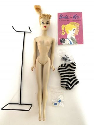 Vintage Barbie Ponytail Doll 3 Blonde Smells Crayola Crayons W/ Accessories