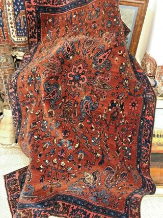 Auth: Antique Kurdish Bijar Mystical Art Collectors Beauty 5x7 Nr